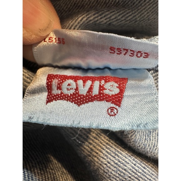 Vintage Levis 501 Jeans Mens 31x34 (31x32) Light Wash Blue Button Fly Denim 90s - Picture 13 of 16